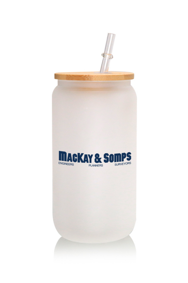 16oz Glass Tumbler with Straw
